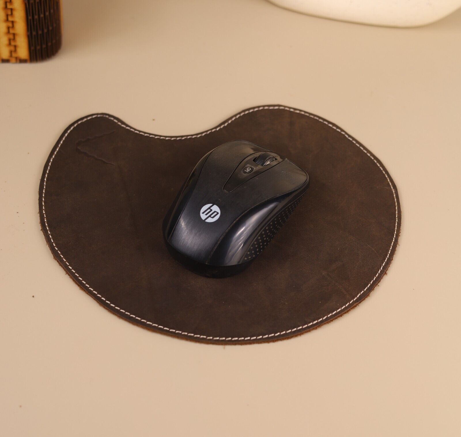 Personalized Leather Mouse Pad - Top Grain Mat for Desk