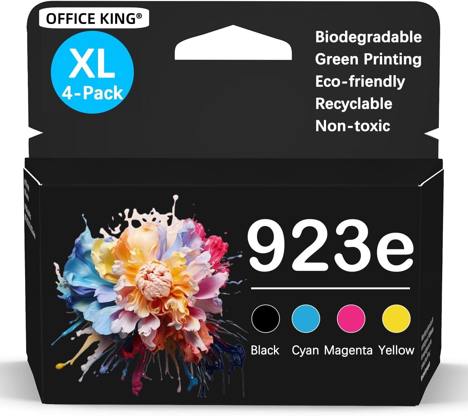OFFICE KING 923e 923XL Ink Cartridges 4 Pack Black Cyan Magenta Yellow