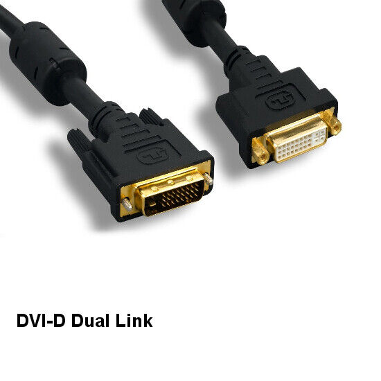Kentek 6 ft DVI-D 24+1Pin Dual Link Cable Digital Male/Female Extension HDTV PC