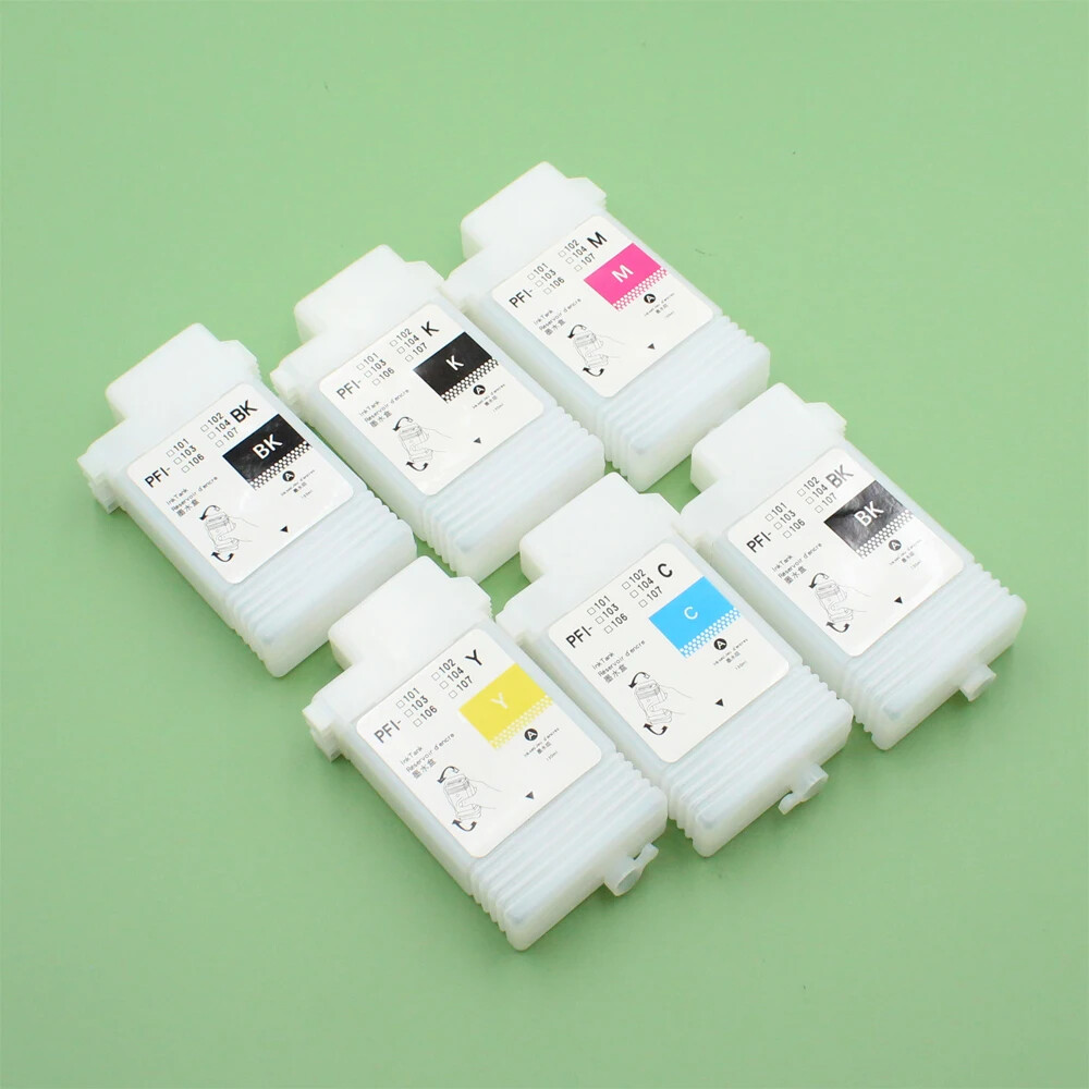 6pcs 130ml PFI-101 refillable ink cartridges for Canon IPF5100 IPF6100 5000 6000