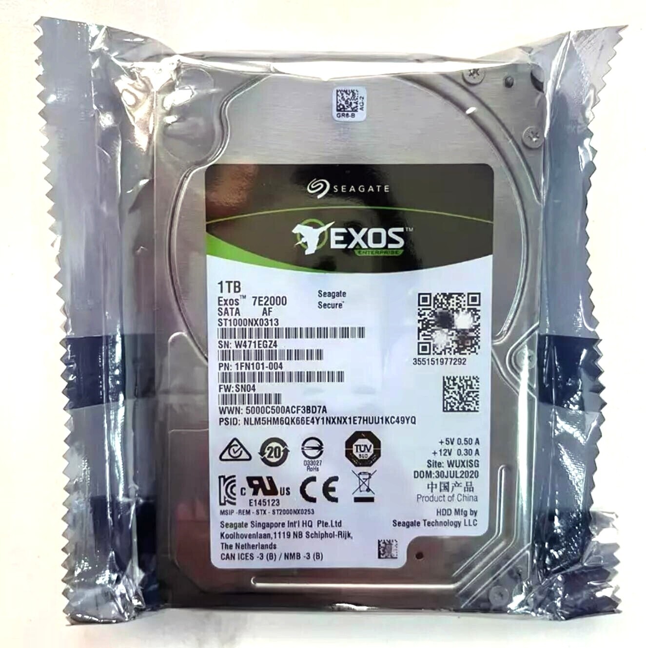 Seagate EXOS 7E2000 1TB ST1000NX0313 SATA 7200RPM 6Gbps 2.5" HDD Hard Drive