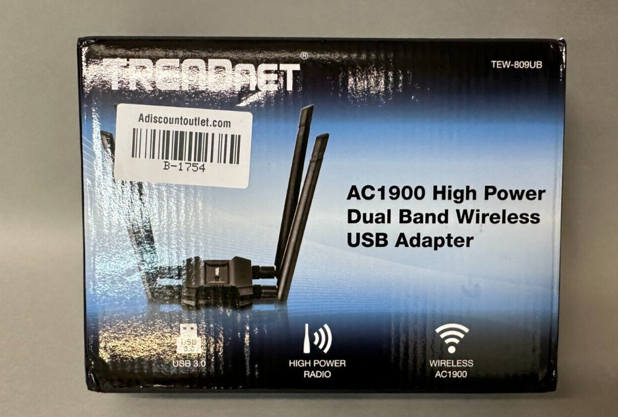 TRENDnet TEW-809UB AC1900 High Power Dual Band Wireless USB Adapter 