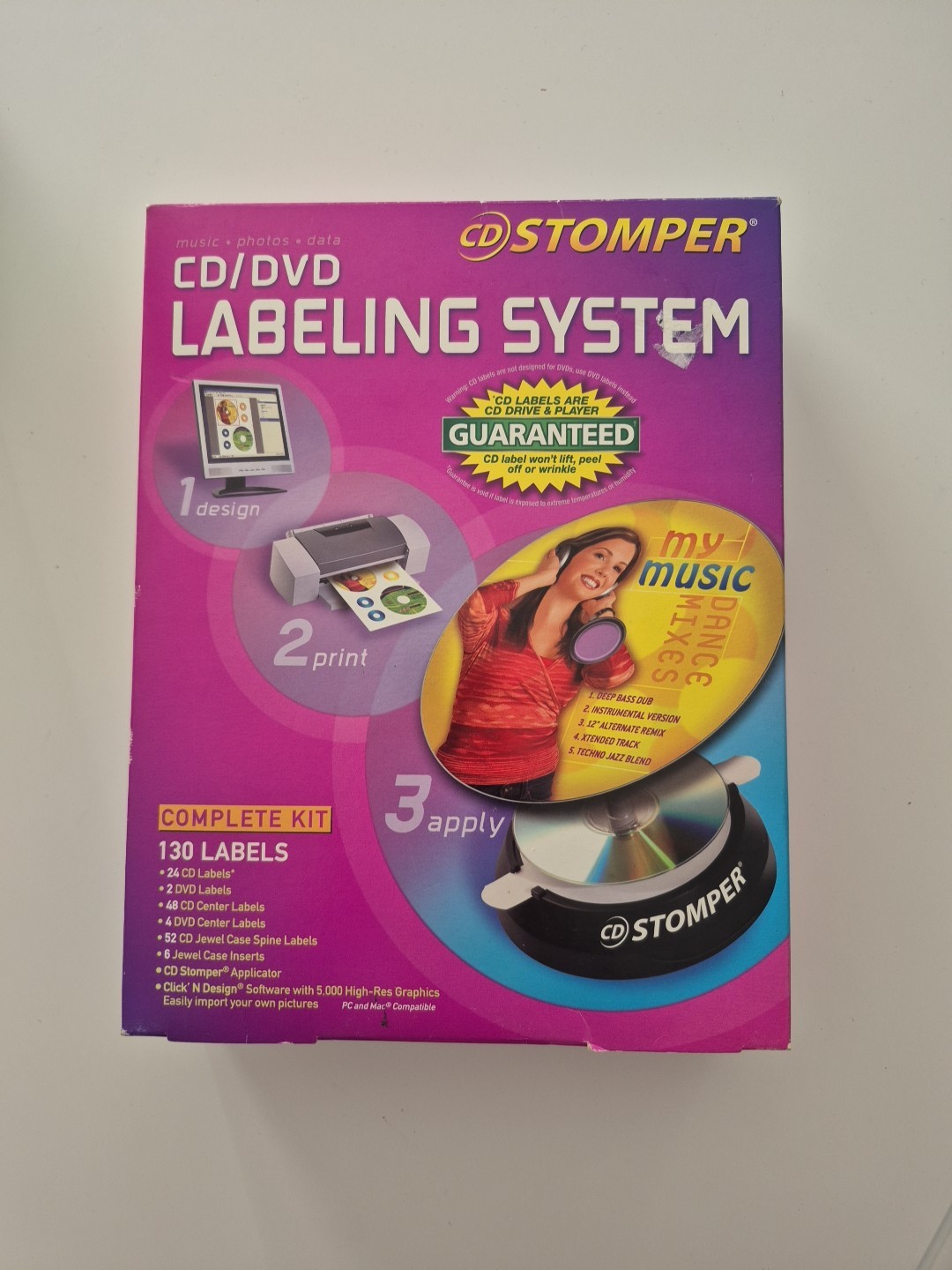CD Stomper Pro CD Labeling System Kit for CD's & DVD's PC & MAC New Open Box
