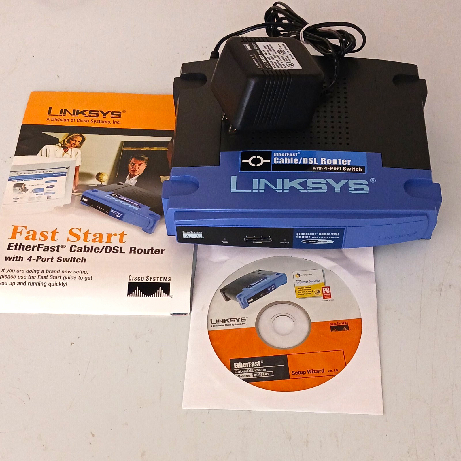 Cisco Linksys EtherFast Cable/DSL Router BEFSR41 4-Port Switch, 4.3g Ethernet