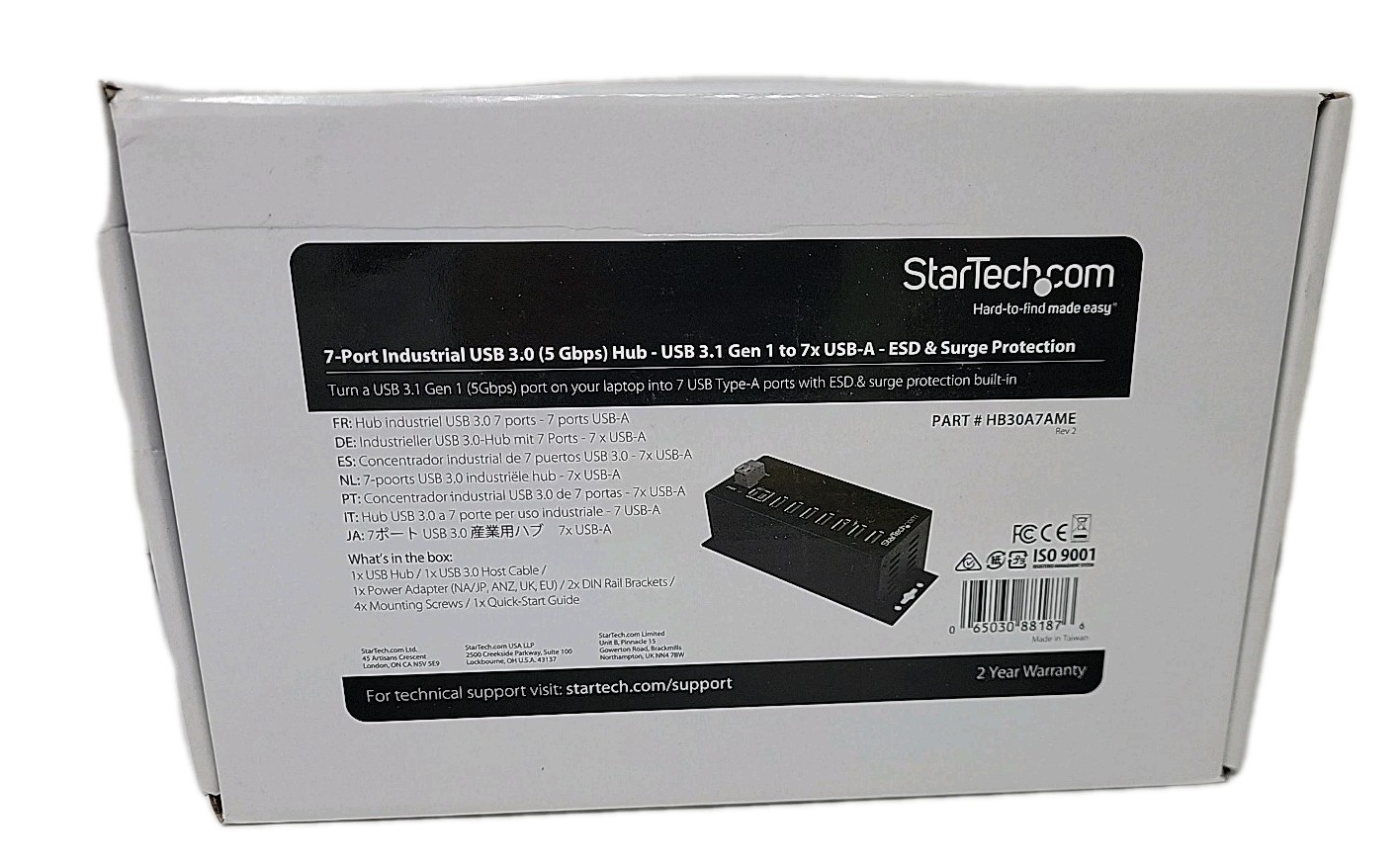 StarTech.com 7 Port USB Hub with Power Adapter, 5 Gbps Hub, Usb