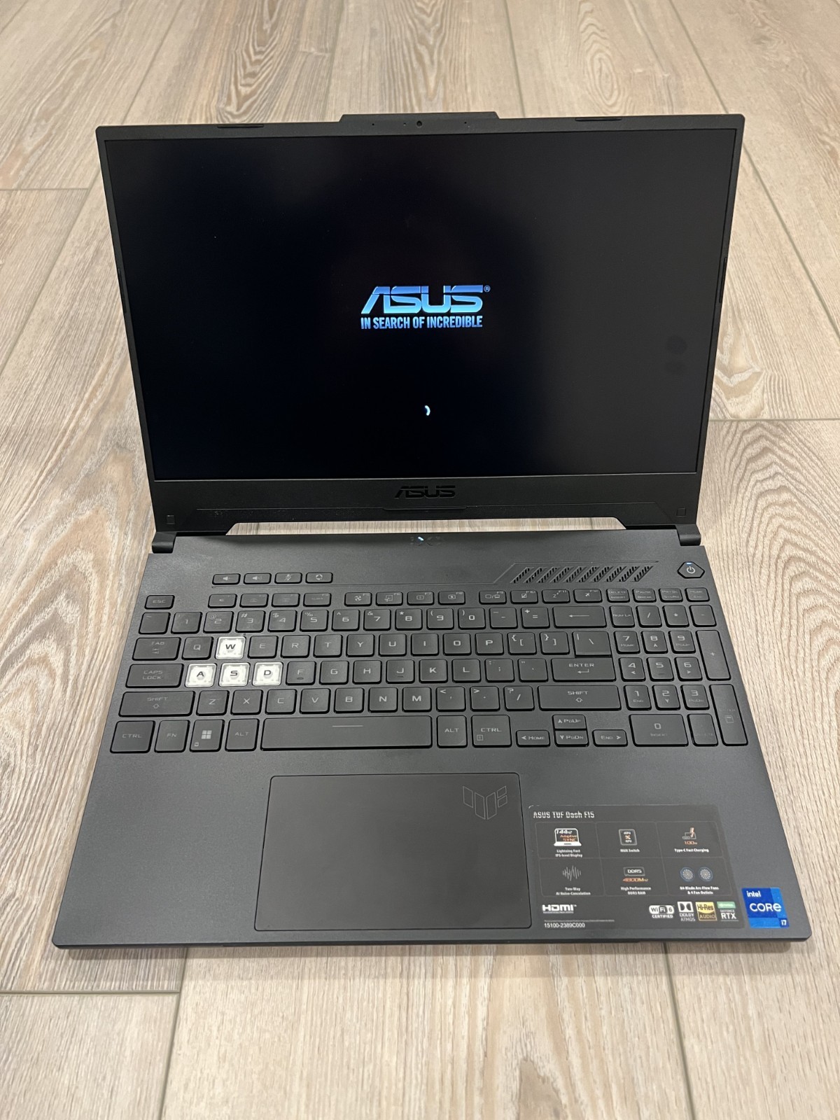 ASUS TUF Dash F15 FX517ZM Gaming Laptop i7-12650H RTX 3060 32GB 1TB SSD 144Hz