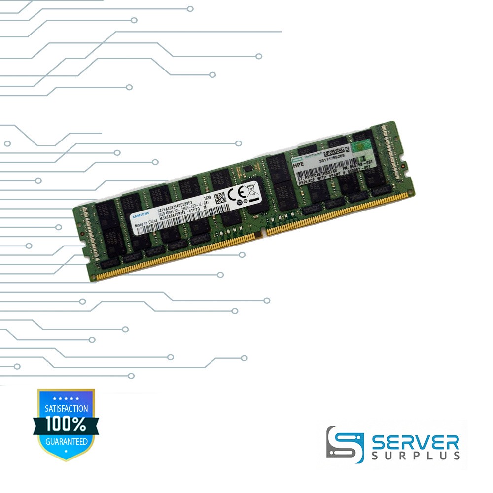 HPE 64GB DDR4-2666 PC4-21300 4Rx4 ECC LR LRDIMM 840759-091 M386A8K40BM2