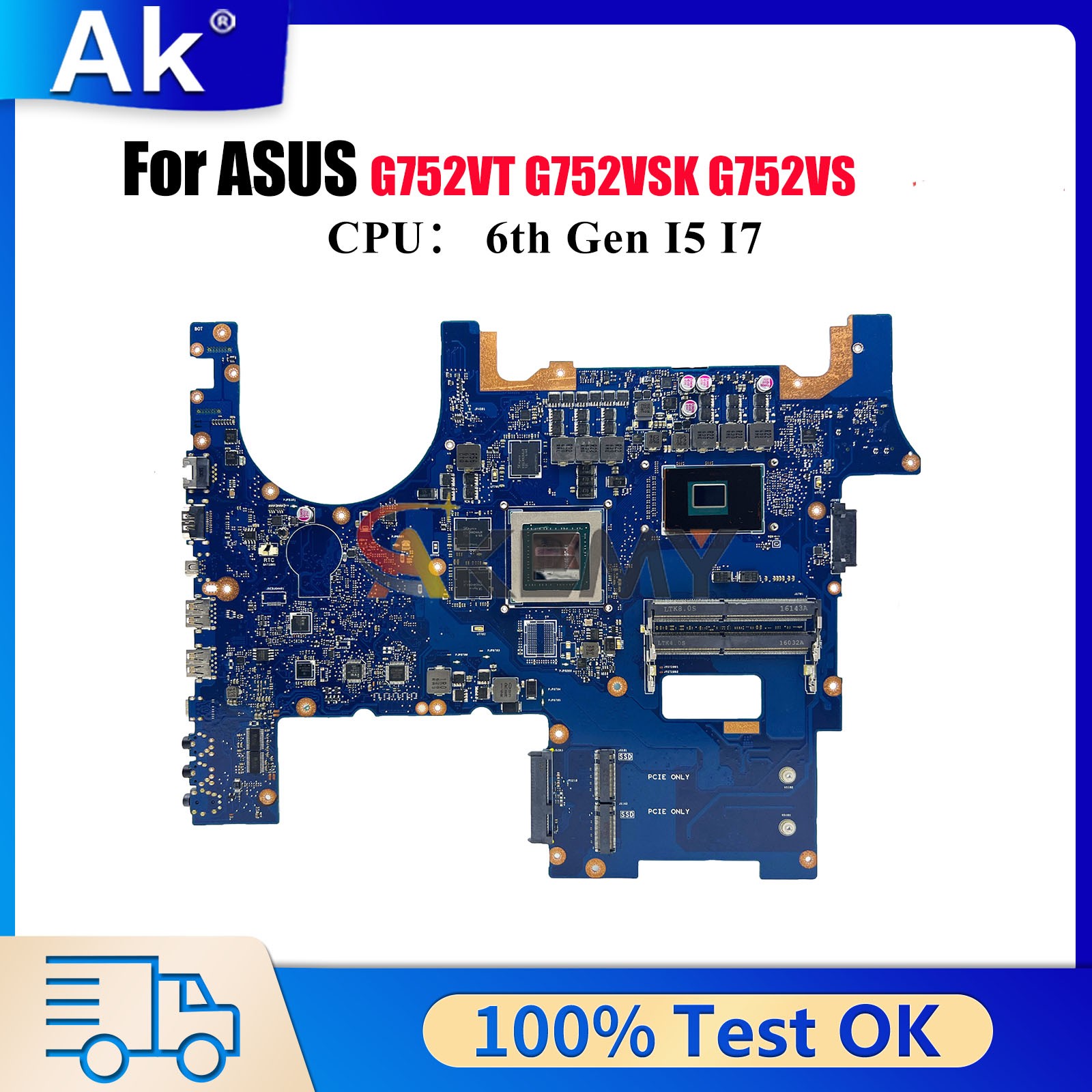 G752VT Motherboard For ASUS GL752VL G752VS GL752VW G752VSK Mainboard W/CPU