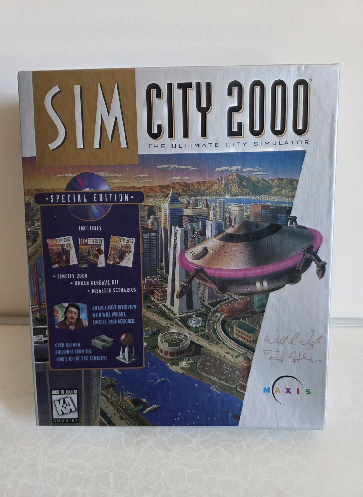 Vintage SimCity 2000 Special Edition 5.25 Floppy Disc DOS/Win/Mac CIB Big Box
