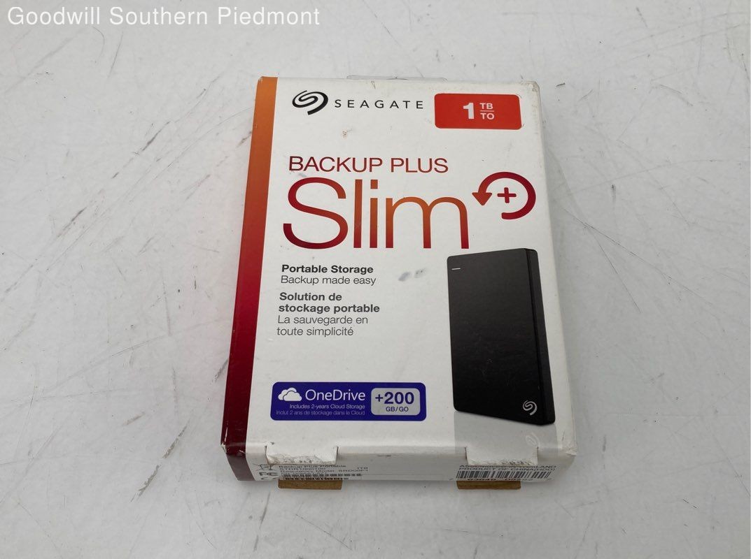 Seagate Backup Plus Slim 1TB Portable Hard Drive STDR1000100 - New