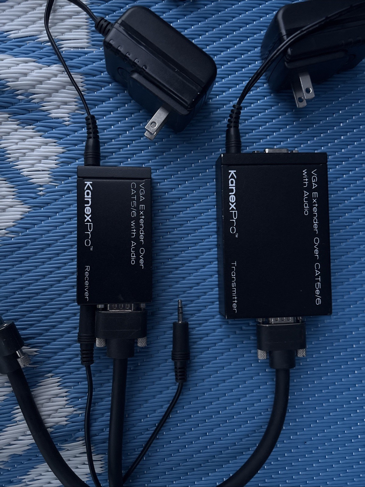 Kanexpro VGA 1x1 Extender over CAT5e/6 VGAEXTX1 MW3H2 W/ Cords