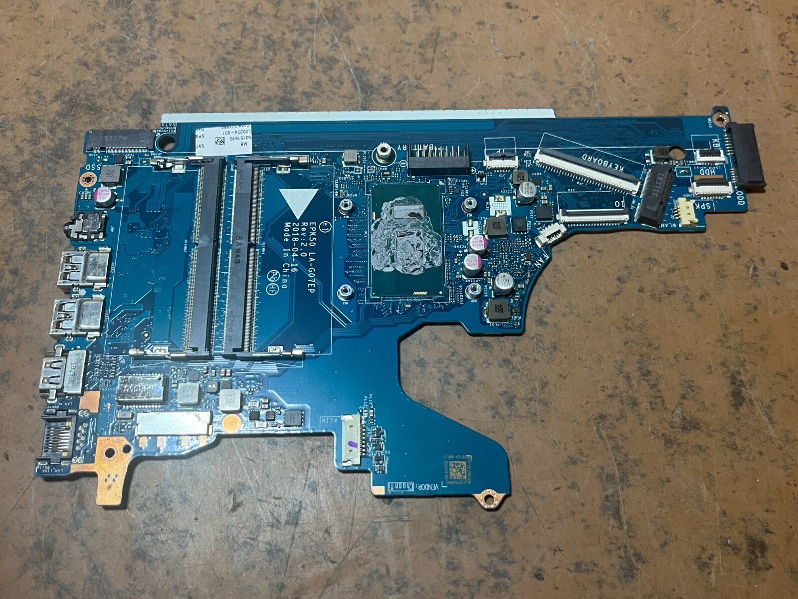 L20374-601 LA-G07EP GENUINE HP MOTHERBOARD I3-8130U 15-DA0012DX