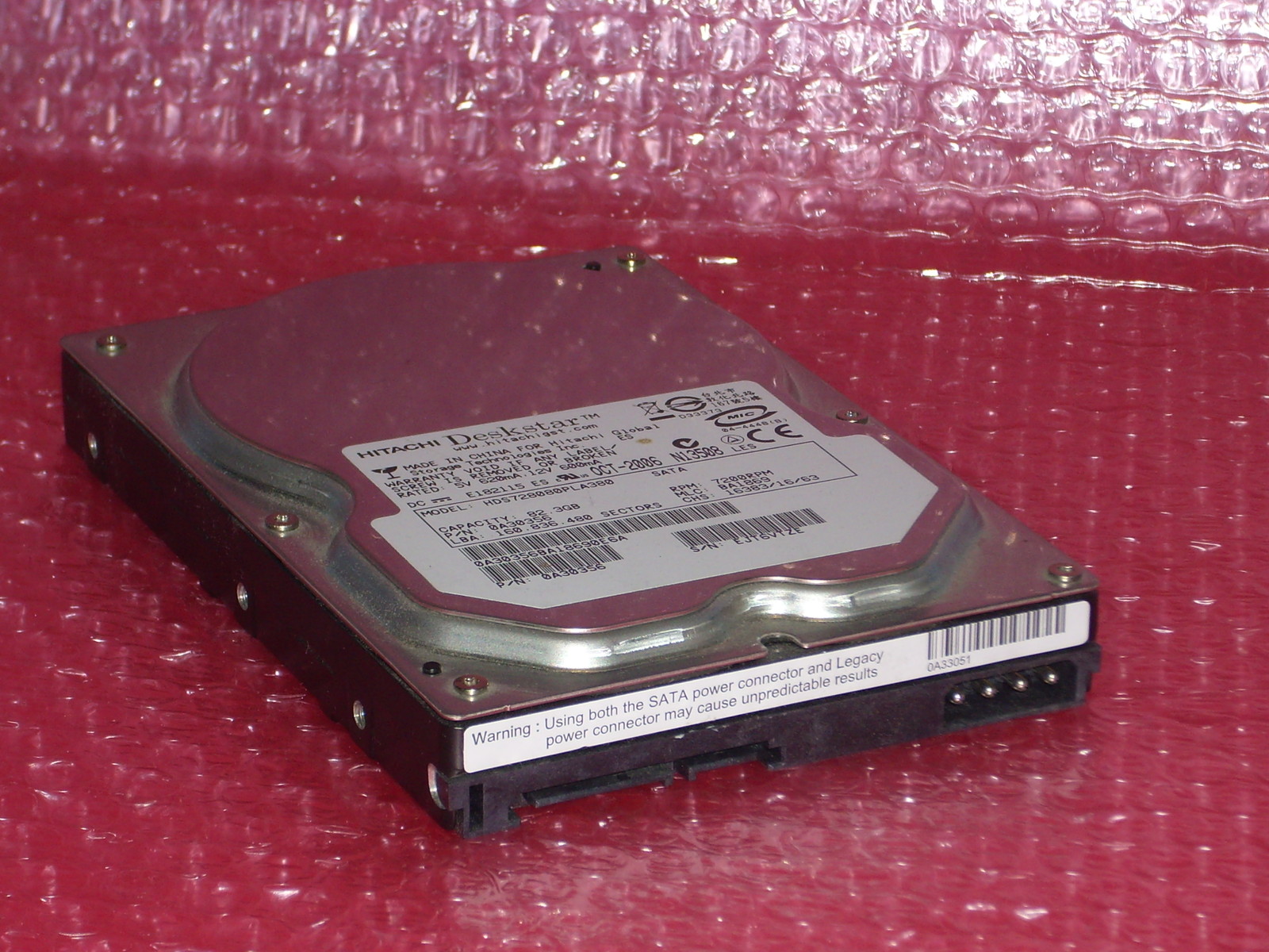 HITACHI HDS728080PLA380 0A30356 HARD DISK FOR XEROX / CREO CX PRINT SERVER