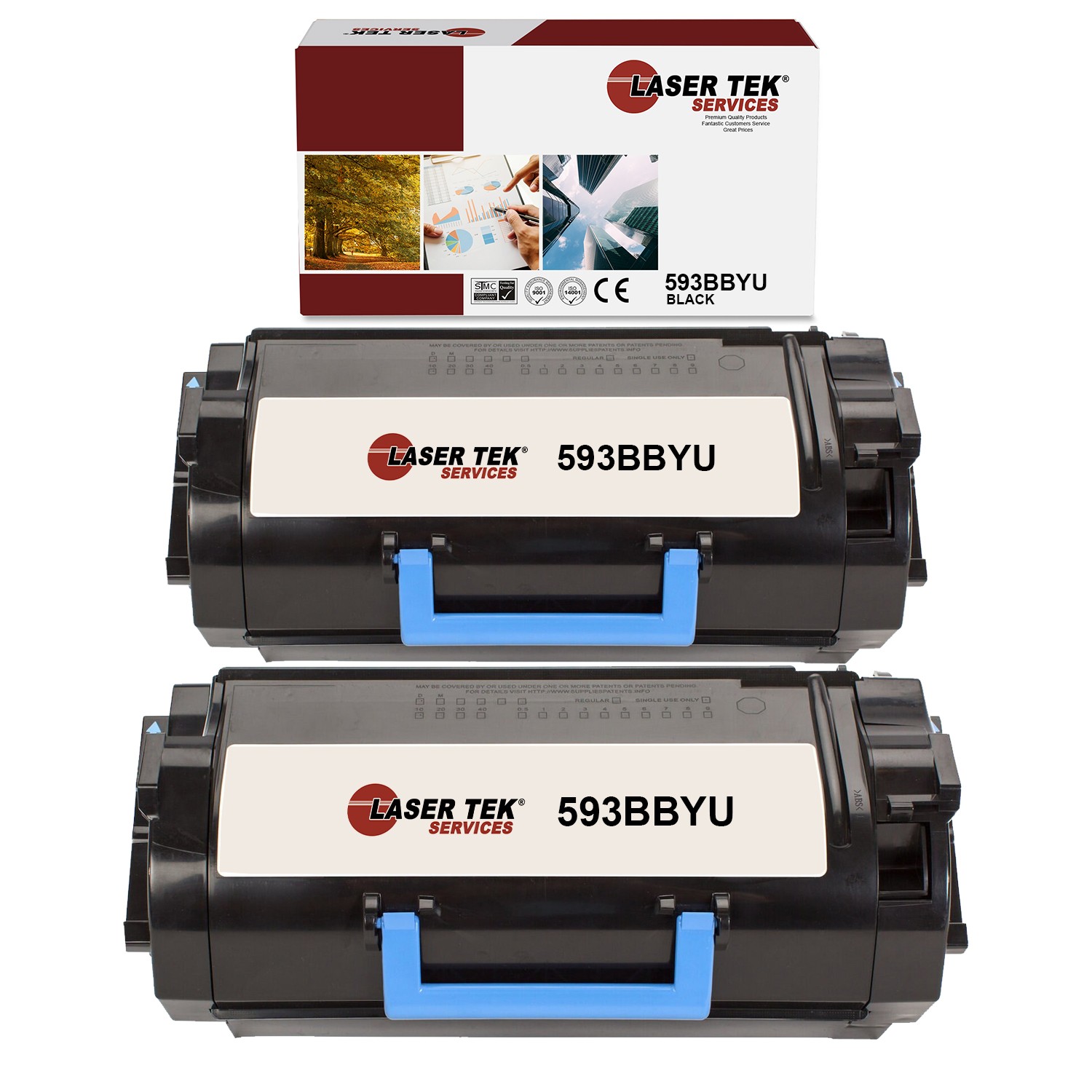 2Pk LTS 593BBYS Black Hi-Yield Compatible for Dell S5830 (X68Y8) Toner Cartridge