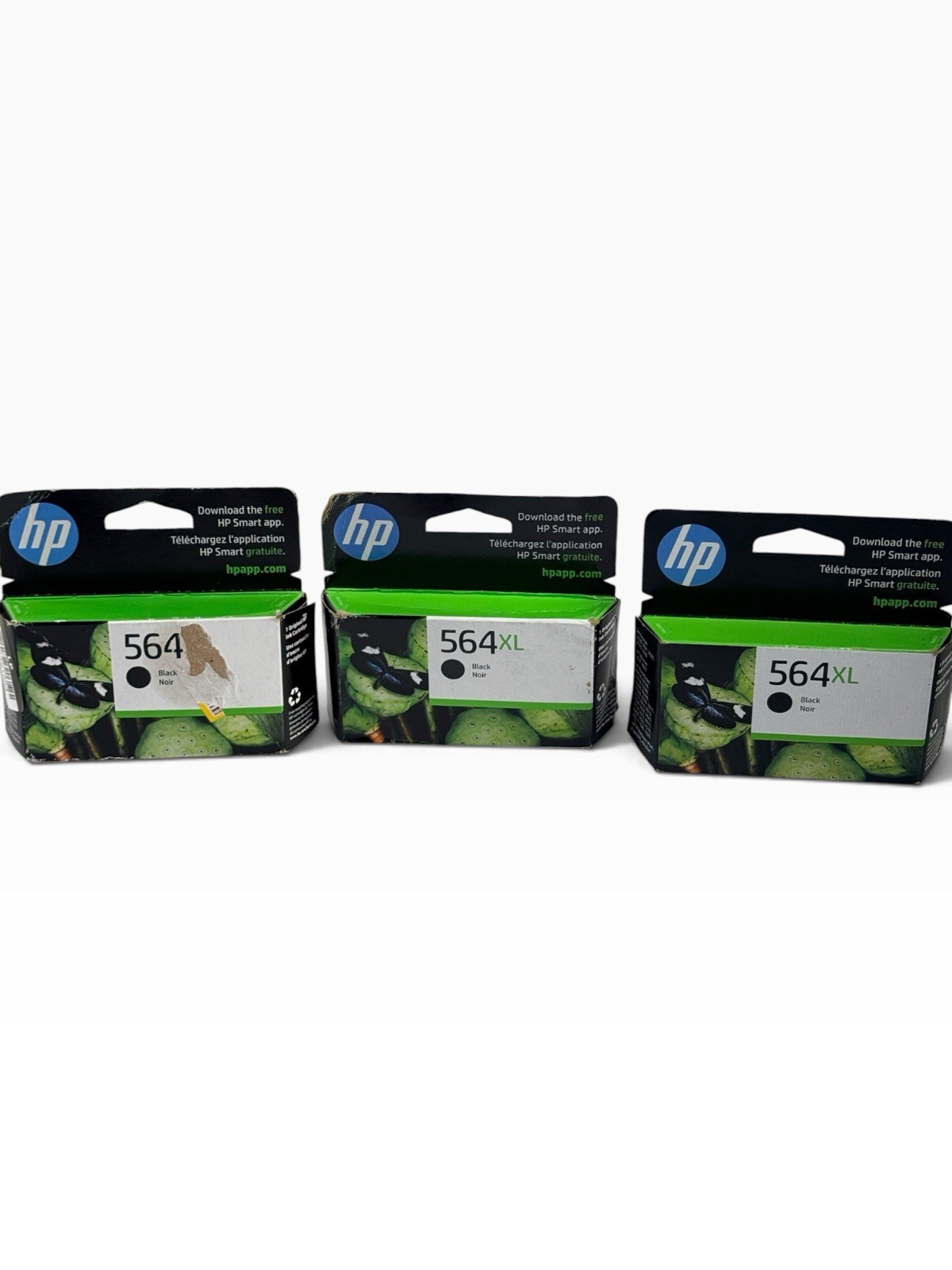 HP 564XL Black Ink Cartridges (3) CN684WN High Yield - Brand New Sealed