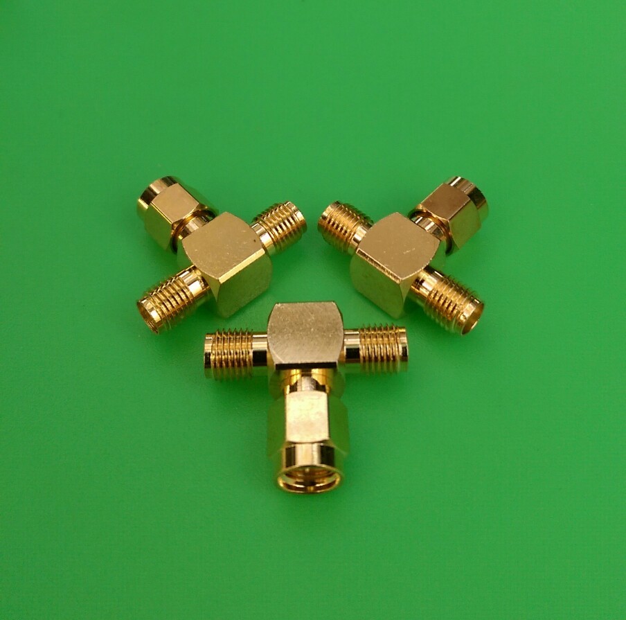 (1 PC) SMA Male to Double Female T type RF Connector - USA Seller
