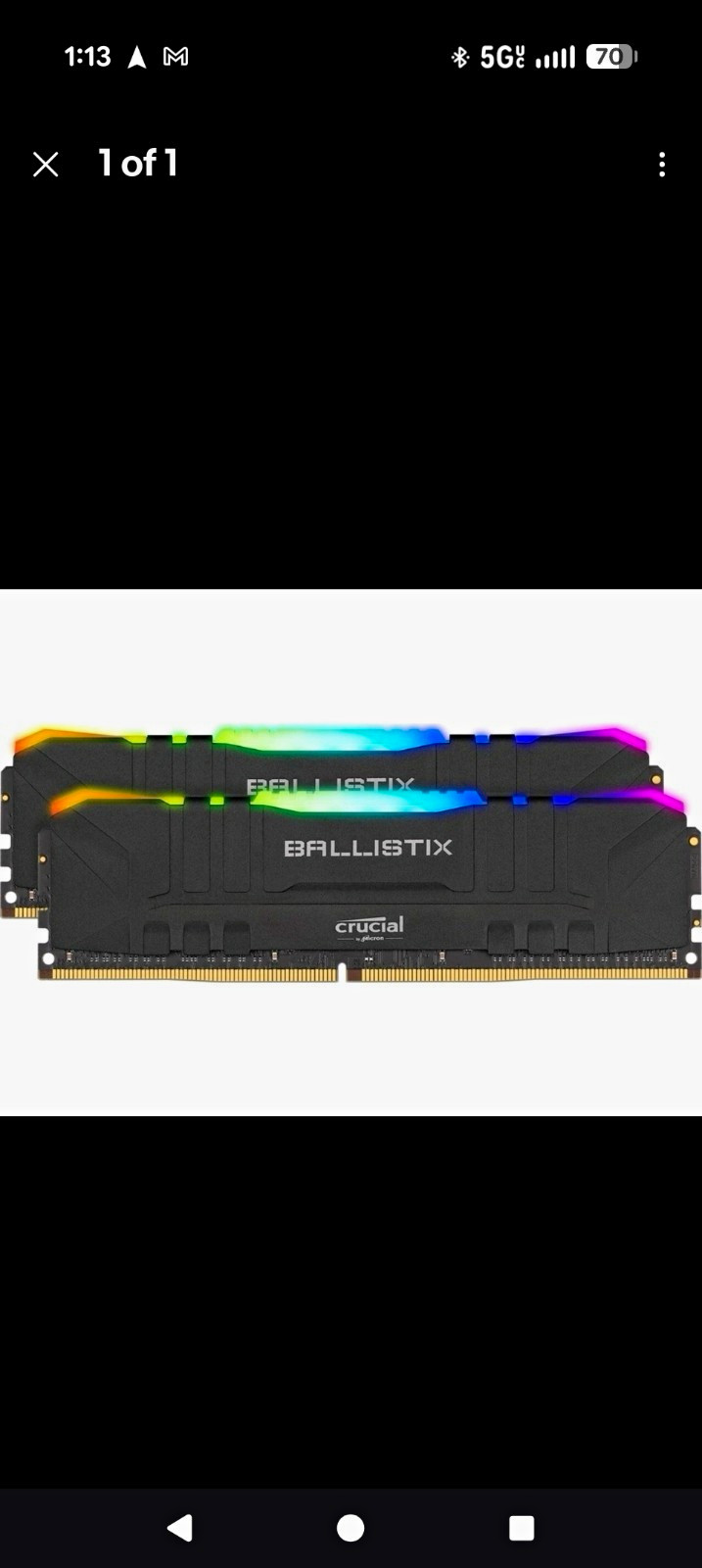 Crucial Ballistix RGB DDR4 SDRAM DIMM 288-Pin Desktop RAM 2-Module Kit