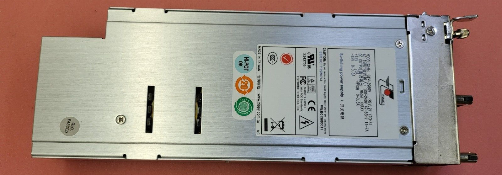 EMACS G1W2-5960V3V  REDUNDANT POWER SUPPLY G1W-3960V B013680011 US SELLER