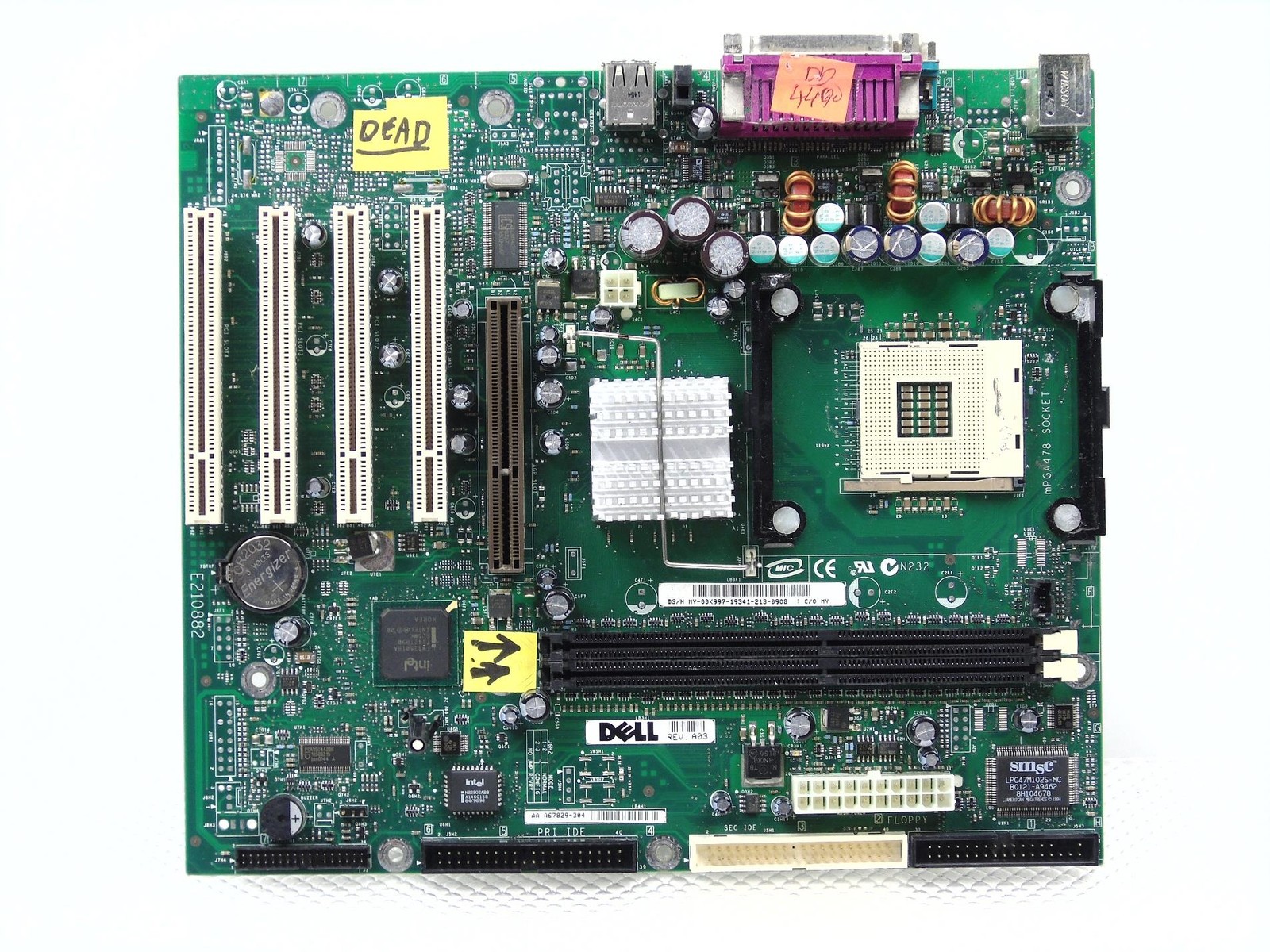 Dell Dimension 4400 Motherboard - Intel 478 Pentium MY-00K997 00K997 (Defective)