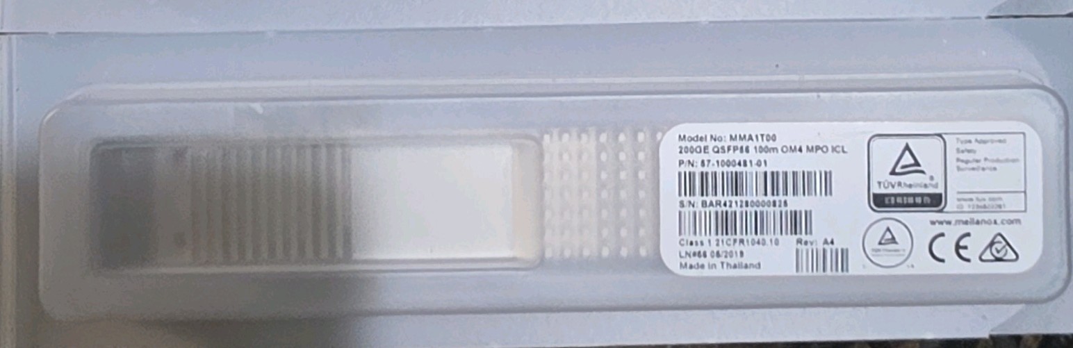 NVIDIA Mellanox MMA1T00 200GbE QSFP56 SR4 Optical Transceiver Open Box