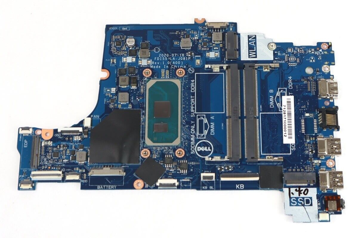NEW Dell G8NCD Inspiron 5593 Motherboard i7-1065G7 Quad 1.3GHz w UMA Graphics
