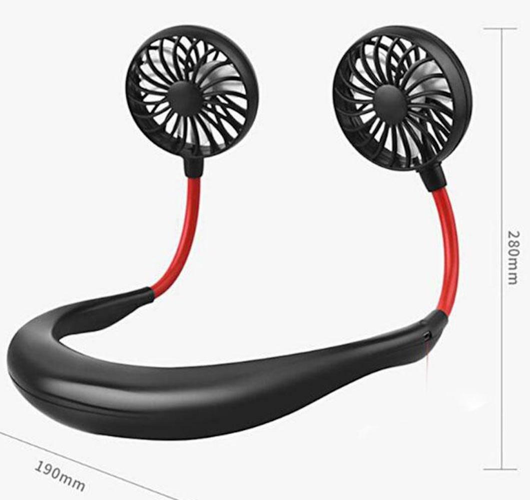 RECHARGEABLE USB NECK FAN COOLING for Travel Desk Sports fitness gym home office