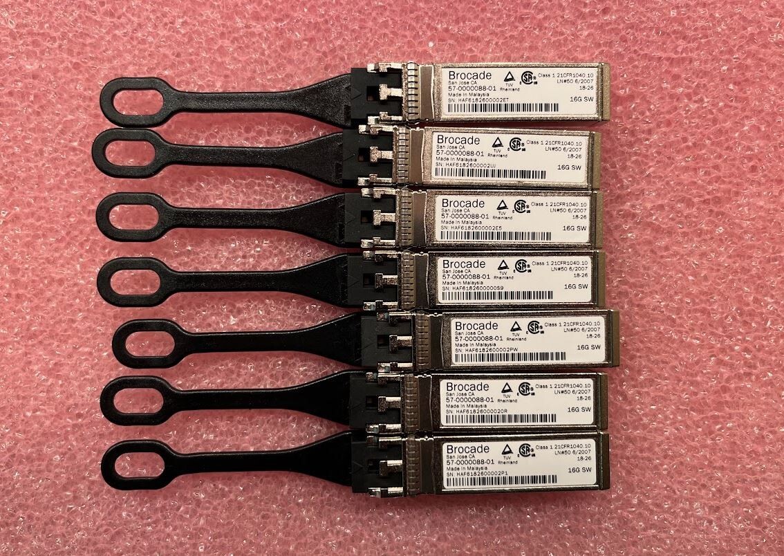 7x Brocade 16GB SW 125M 850nm SFP Transceiver XBR-000192 193 / 57-000088-01