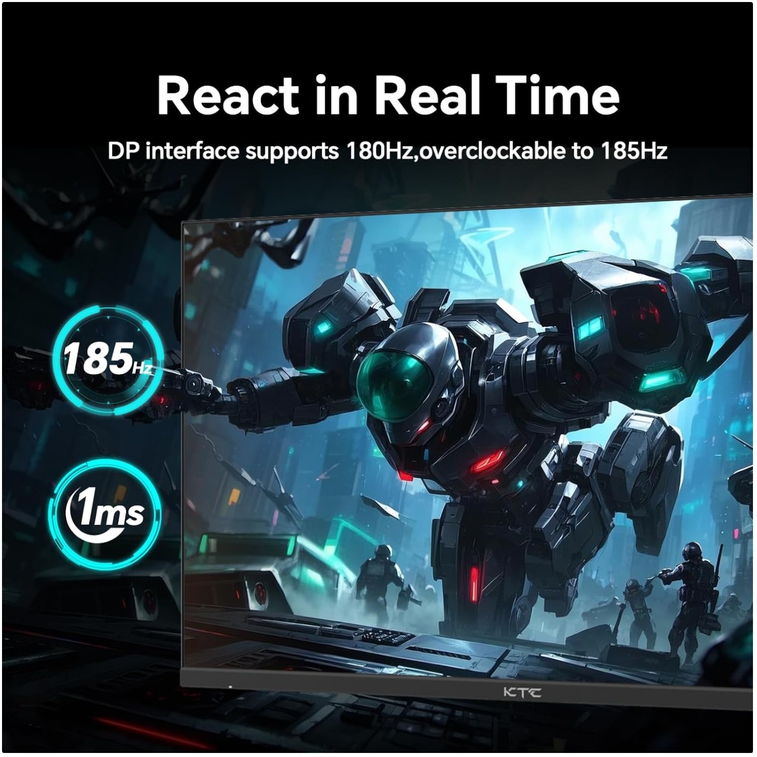 H24T7 | OC 185Hz Computer Monitor, 1ms, G-Sync/FreeSync