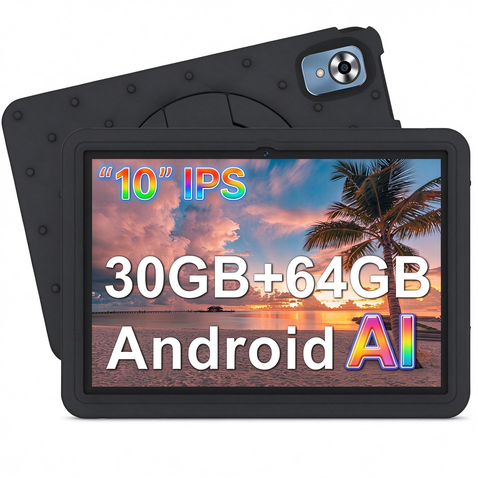 2026 Tablet 10 Inch Android Tablet, 30GB RAM 64GB ROM 10.1 inches, Jet Black