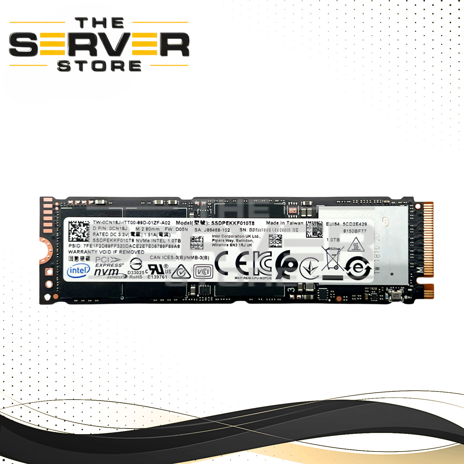 Dell 1TB NVMe 2280 M.2 PCIe G3 x4 SSD SSDPEKKF010T8 Intel Pro 7600p 0CN18J CN18J