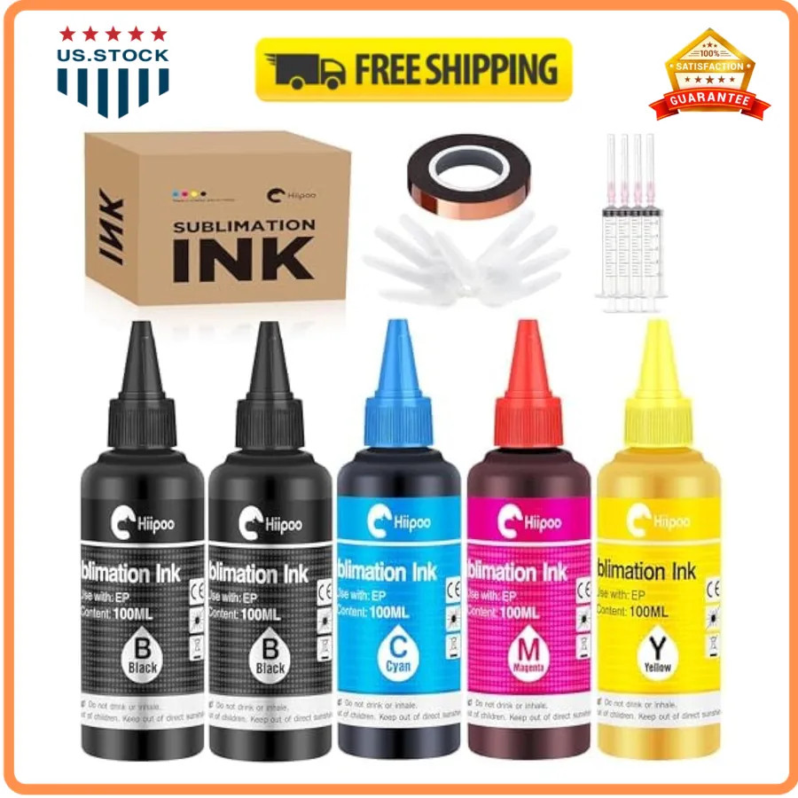 Hiipoo 500ML Sublimation Ink Refill for Epson EcoTank ET Series Inkjet Printers