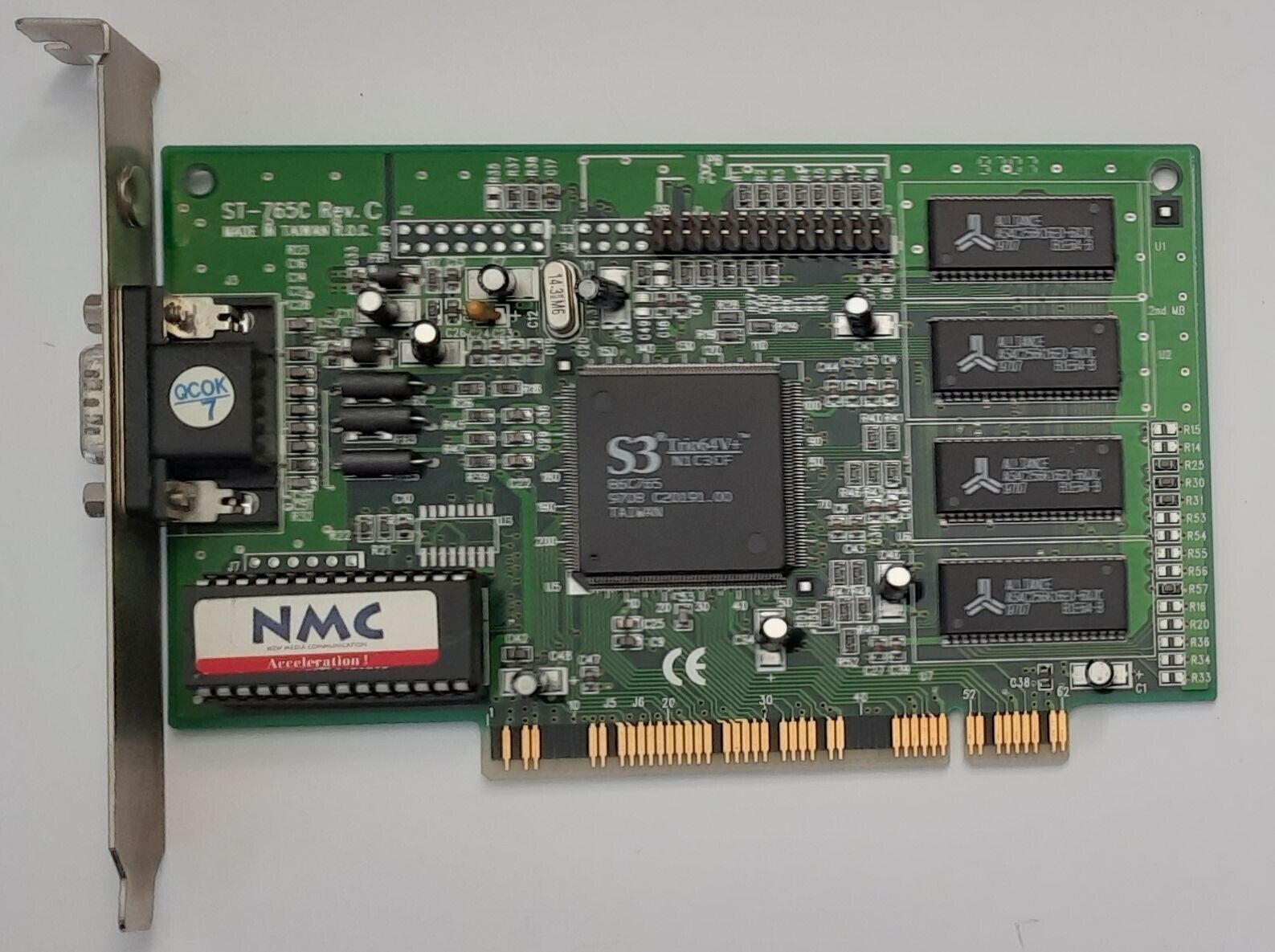 NMC ST-765C PCI Graphics Card (S3 Trio64V+, 86C765, 2MB, Retro, 1997)