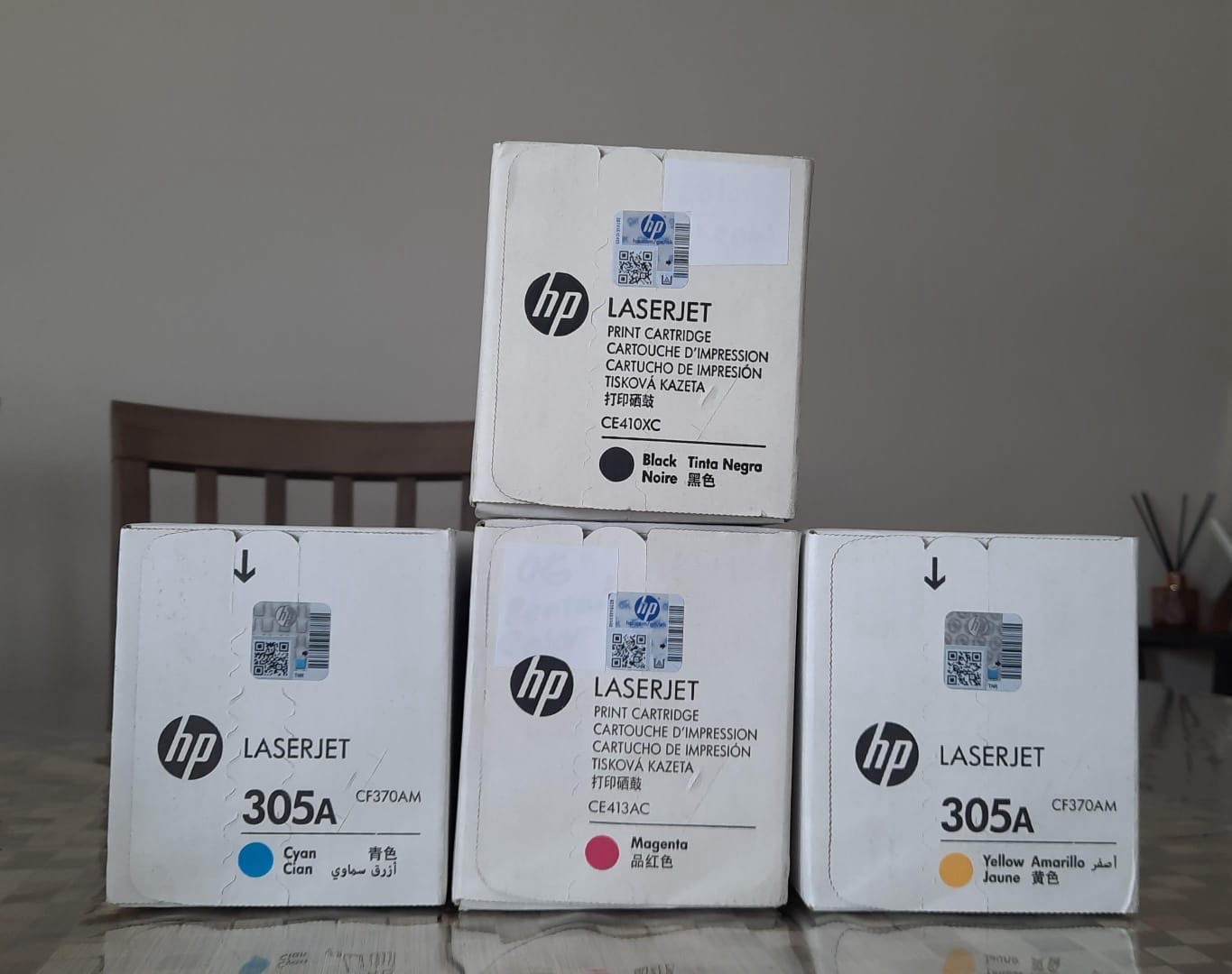 HP 305X Black High Yield, 305A Cyan/Magenta/Yellow Standard Yield Toner Set