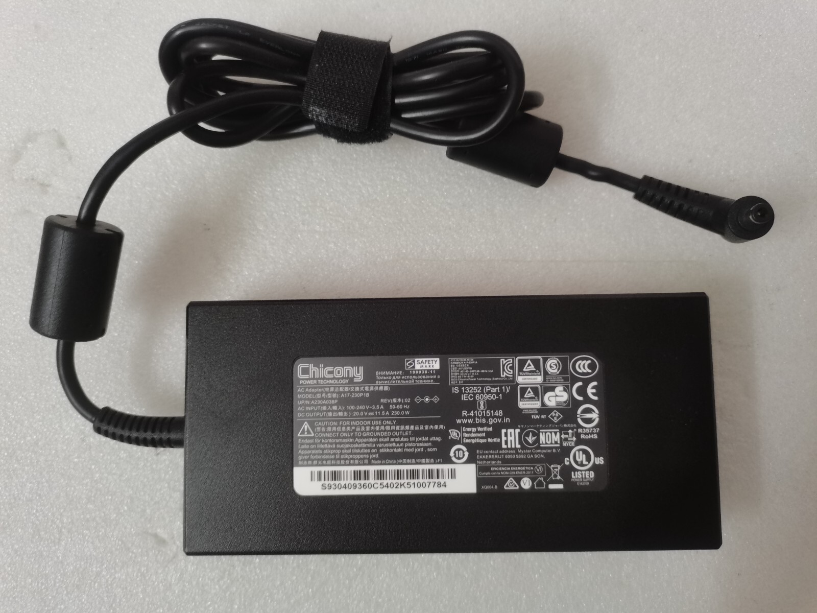 Original Chicony 20V 11.5A 230W A17-230P1B For MSI Creator 17 B11UG-239 Adapter