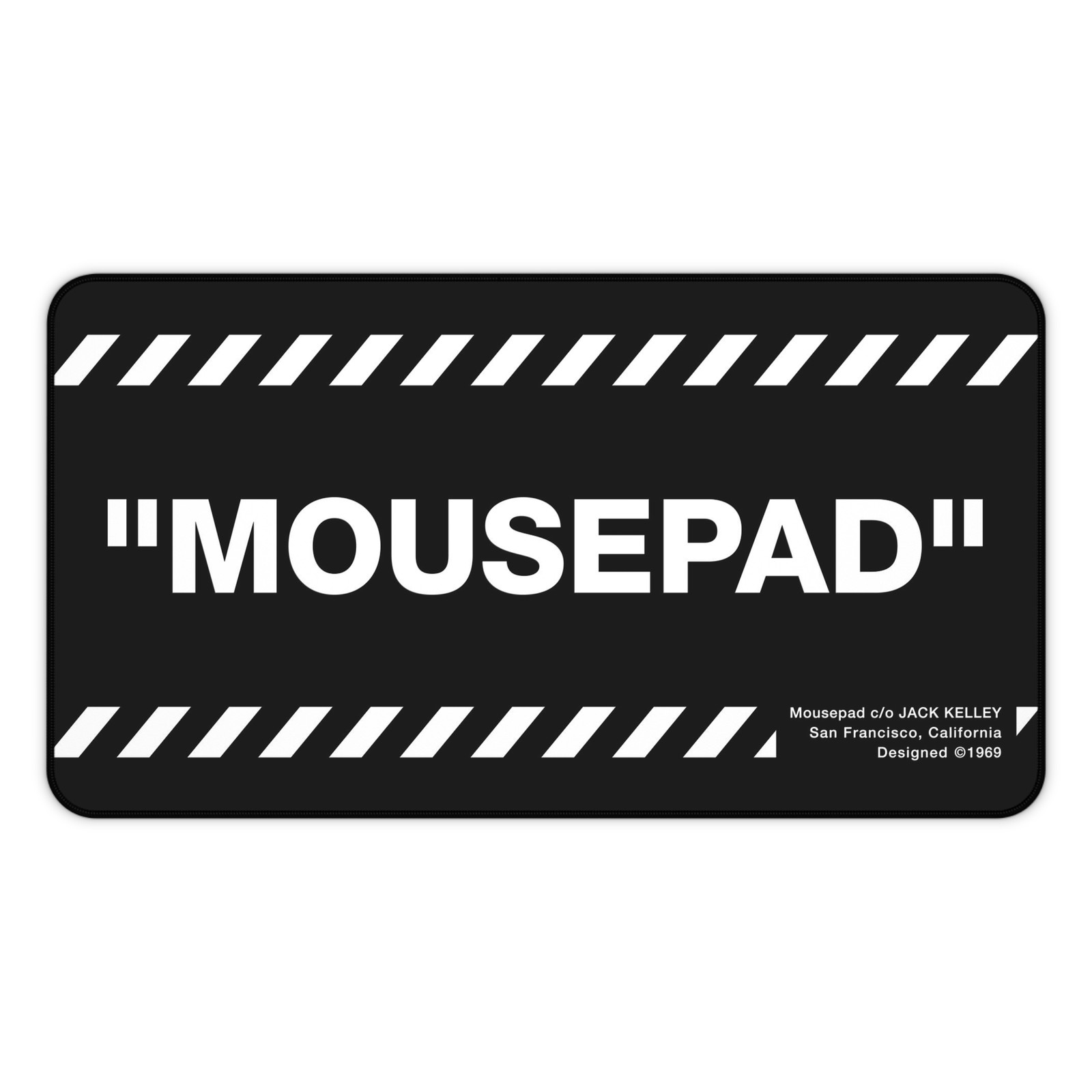 “MOUSEPAD” Desk Mat, Minimalist Typography XL Mousepad, Designer-Inspired Decor