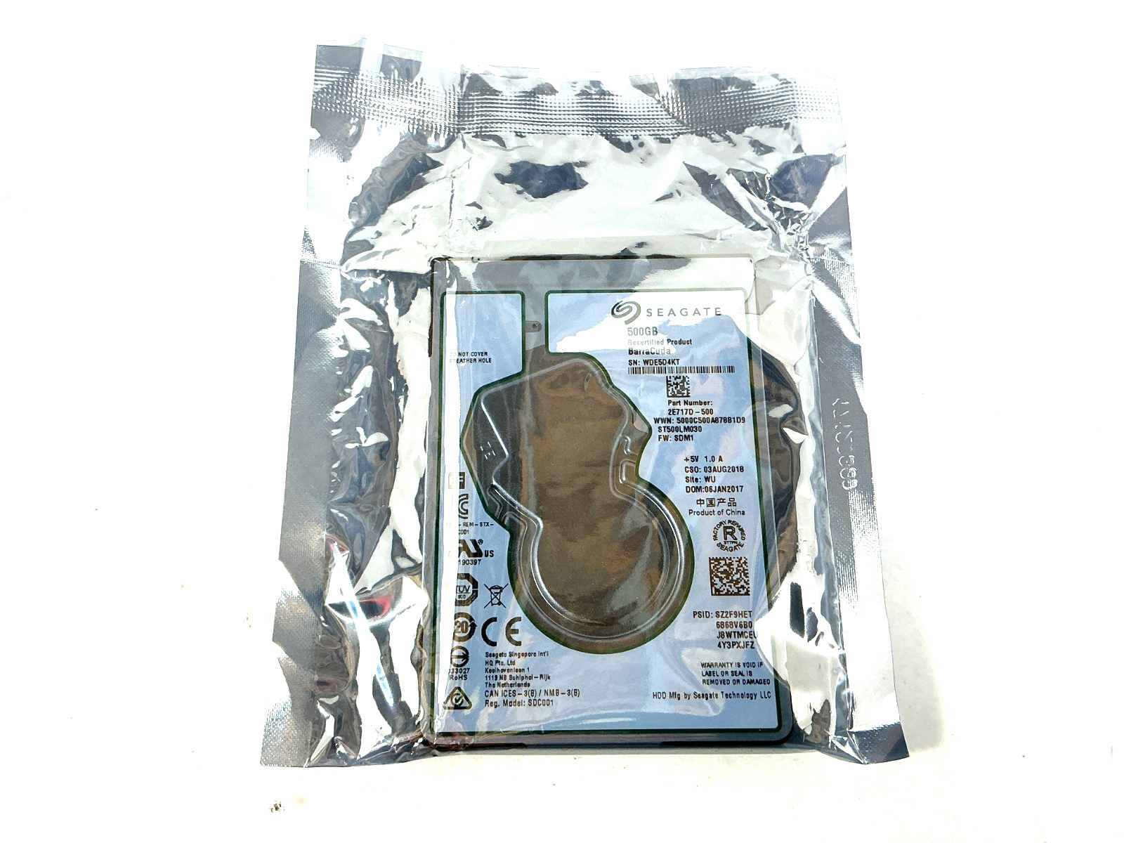 Seagate BarraCuda 500GB 2.5" SATA 6Gb/s 5400RPM - ST500LM030