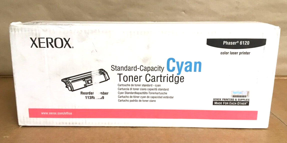 Genuine Xerox Phaser 6120 Cyan Toner Cartridge 113R00689 ✅❤️️✅❤️️ NEW Sealed