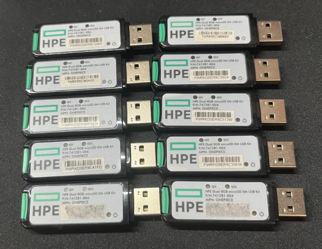 Lot of 10 - HPE Dual 8GB MicroSD EM USB Kit 741281-004