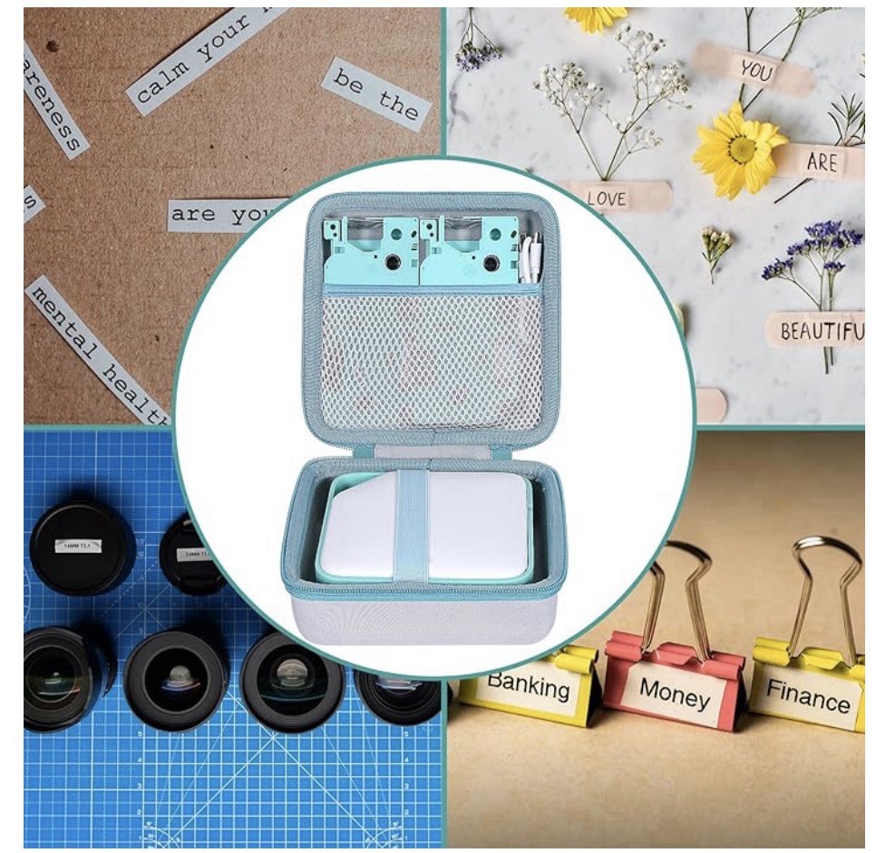 Aenllosi Hard Carrying Case Compatible Vixic D1600 Label Printer Gray On Gray