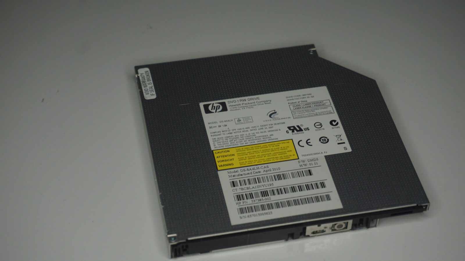 GENUINE HP DVD RW DS-8A4LH SATA 12.7mm Optical Drive w/ LightScribe 537385-002