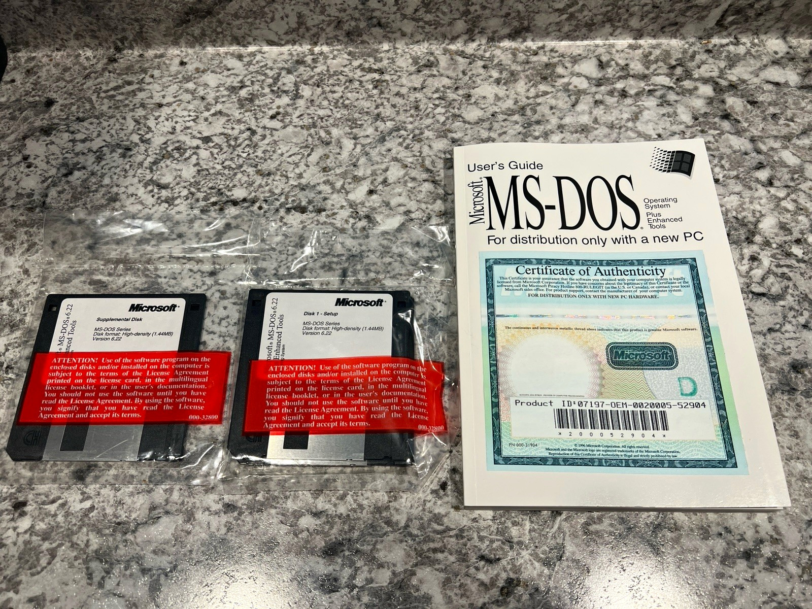 Vintage Microsoft MS-DOS 6.22 OEM Bundle Complete Set 3.5" Floppy Disks SEALED
