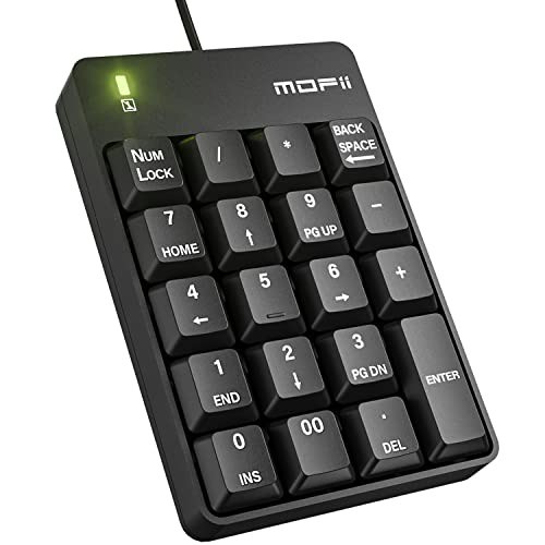 Compact Black USB Numeric Keypad - Silent Operation & Portable for Any Workspace