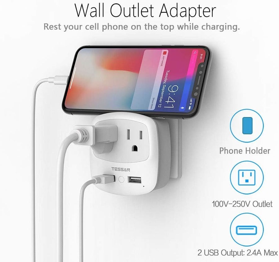 TESSAN Type I Travel Adapter – Australia / New Zealand / China / Argentina New 