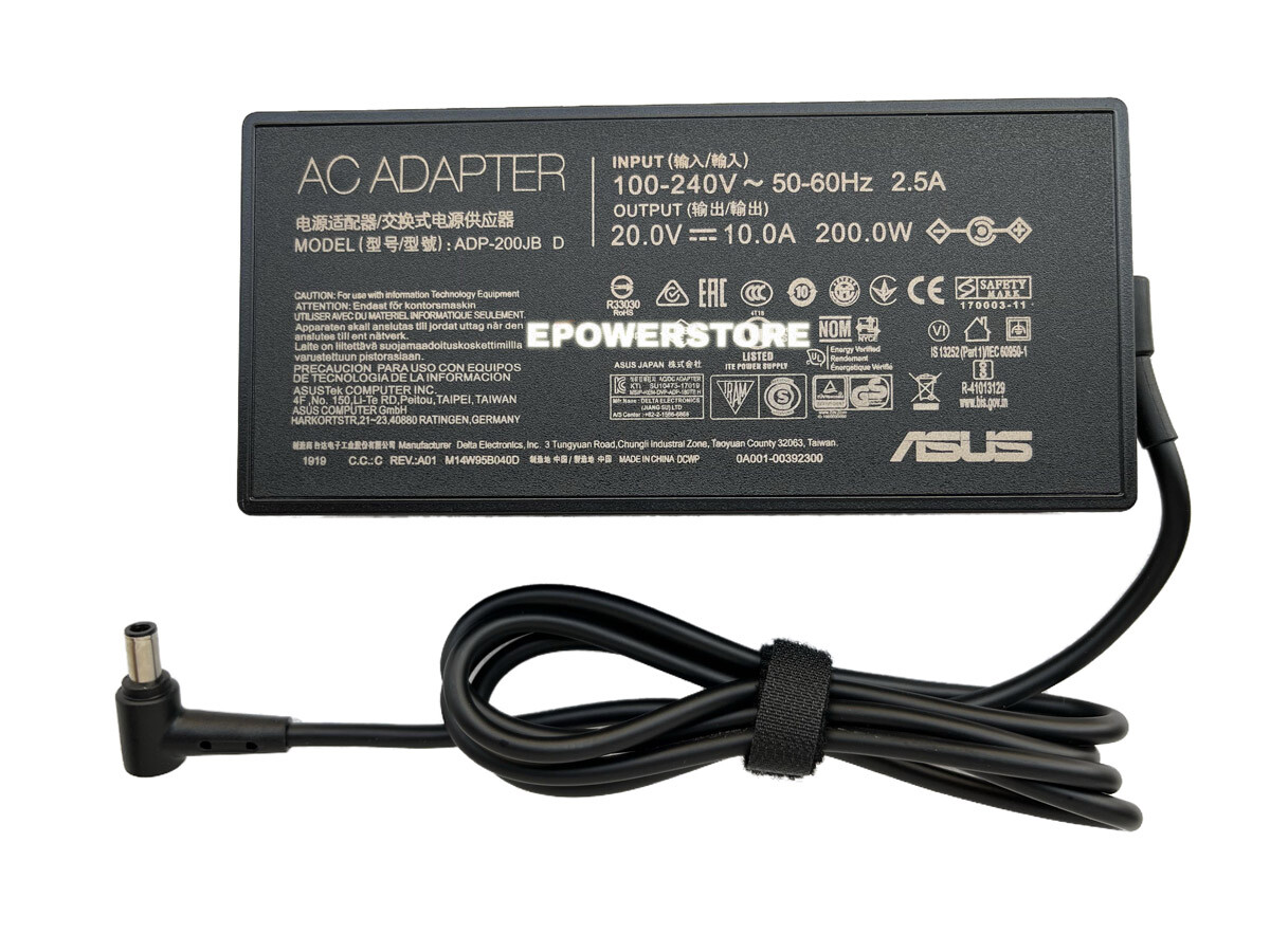 200W AC Power Adapter Charger For Asus TUF Dash F15 FX517ZR FX517ZR-F15.I73070