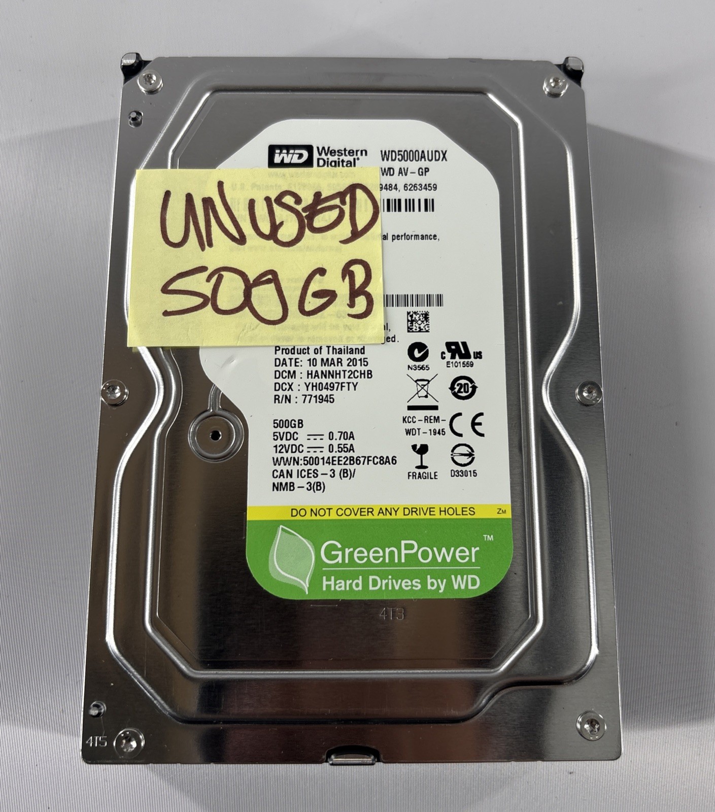 Western Digital WD Green Power 500GB WD5000AUDX 3.5" Hard Drive