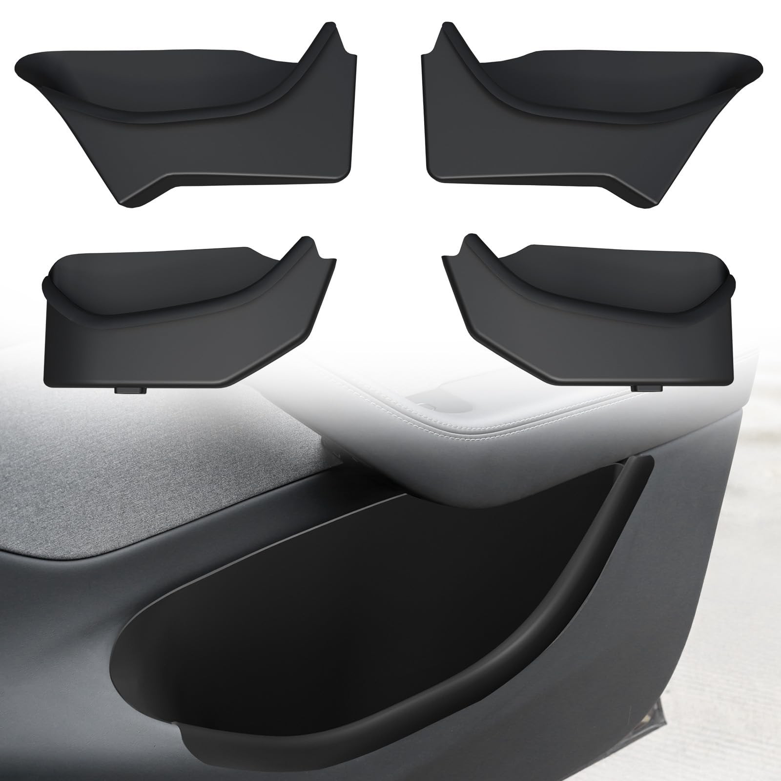 4PCS Door Side Storage Box Full-Wrap Pocket Liner compatible with 2026 2025 T...