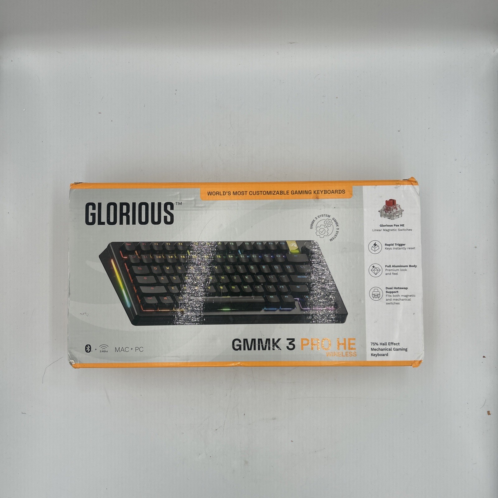 Glorious GMMK 3 Pro HE Wireless 75% Hall Effect Gaming Keyboard Black OB