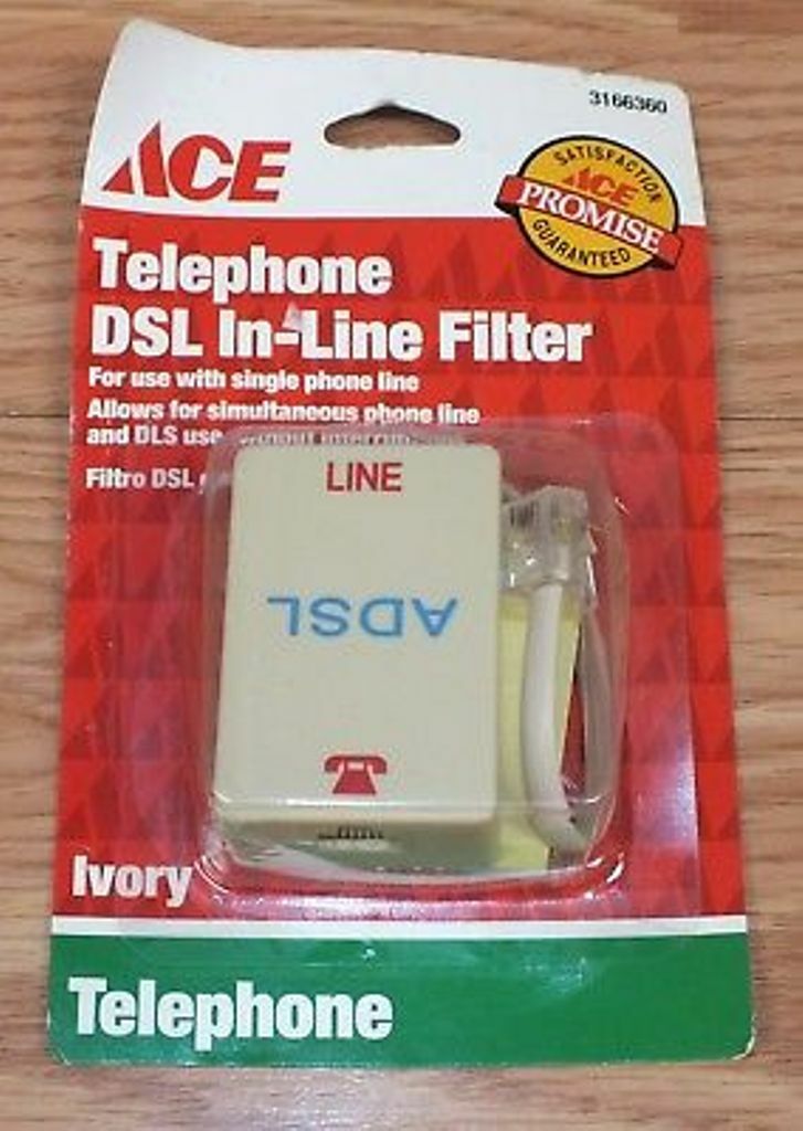 ACE (3166360) Telephone DSL In-Line Filter Ivory Telephone Line *NOS*