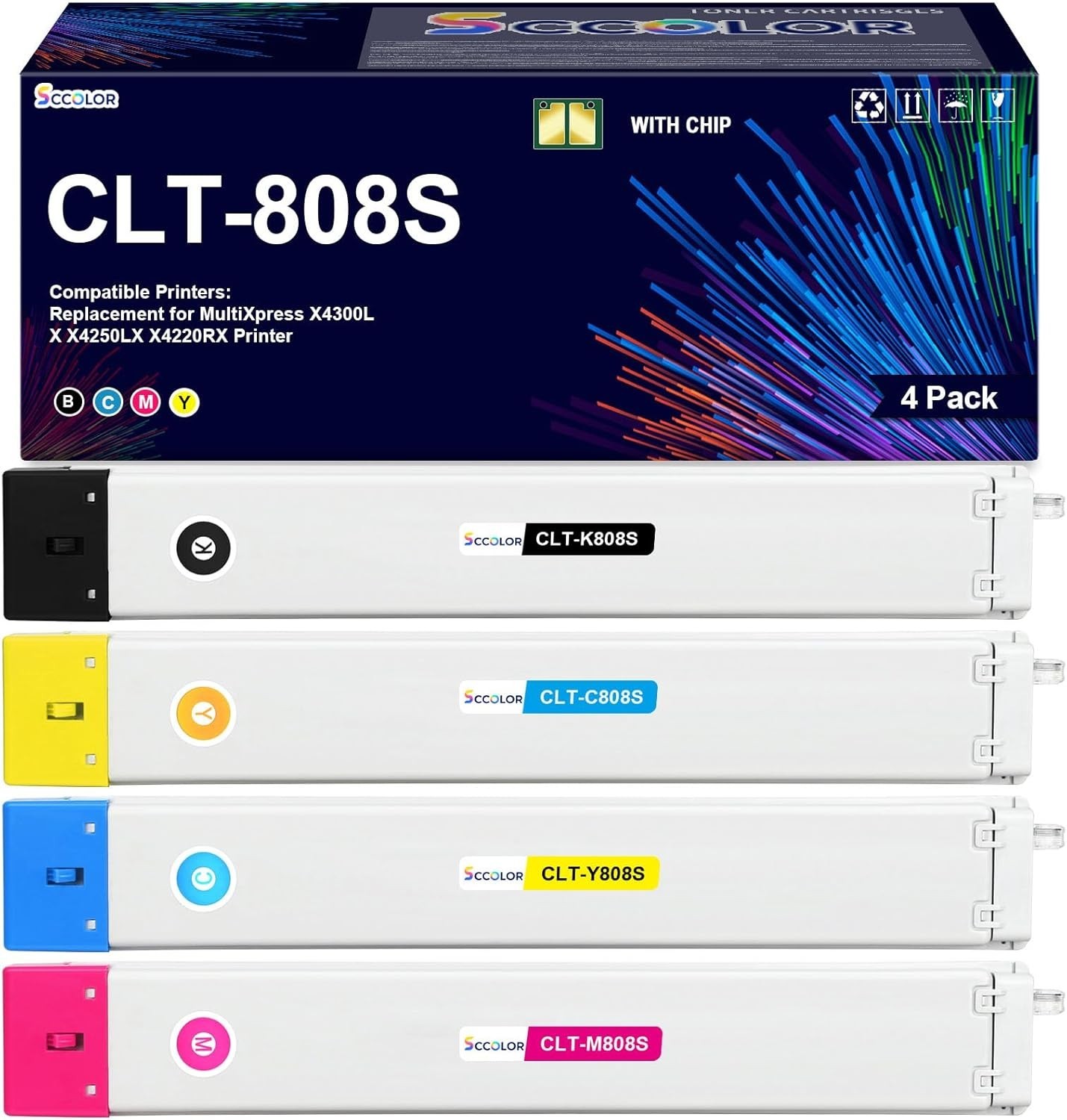 CLT-808S Toner Cartridge for Samsung CLT-K808S CLT-C808S CLT-M808S CLT-Y808S