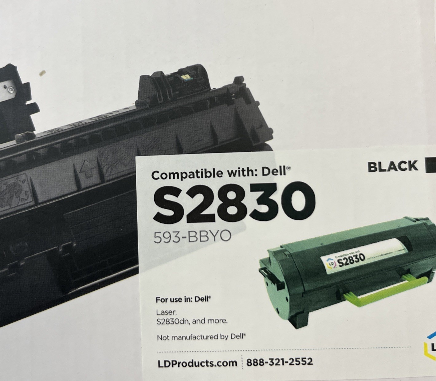 New Sealed LD Toner Cartridge Compatible with Dell S2830 Black High Yield
